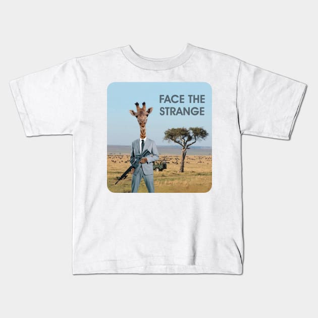 Giraffe Hunter on Safari Kids T-Shirt by FaceTheStrange